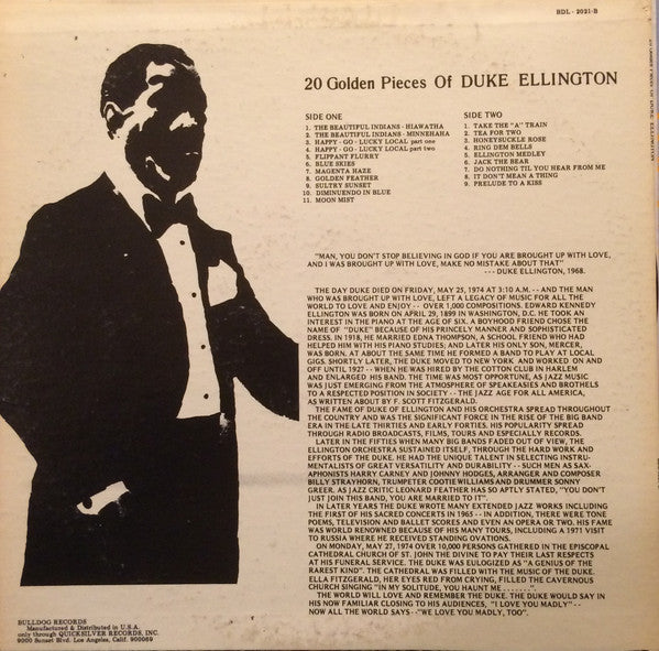 Duke Ellington : 20 Golden Pieces Of Duke Ellington (LP, Comp)