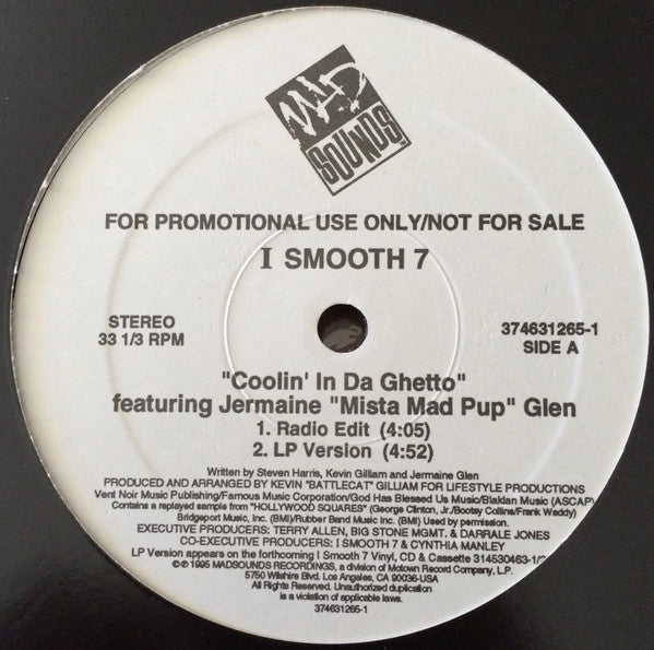 Smooth 7 Featuring Jermaine Glenn : Coolin' In Da Ghetto (12", Single, Promo)