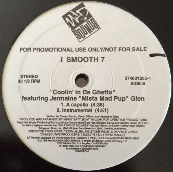 Smooth 7 Featuring Jermaine Glenn : Coolin' In Da Ghetto (12", Single, Promo)