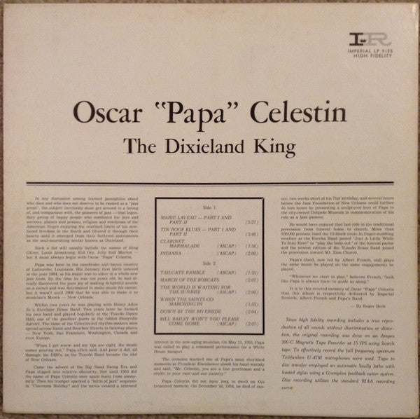 Oscar "Papa" Celestin : The Dixieland King (LP, Album, Mono)