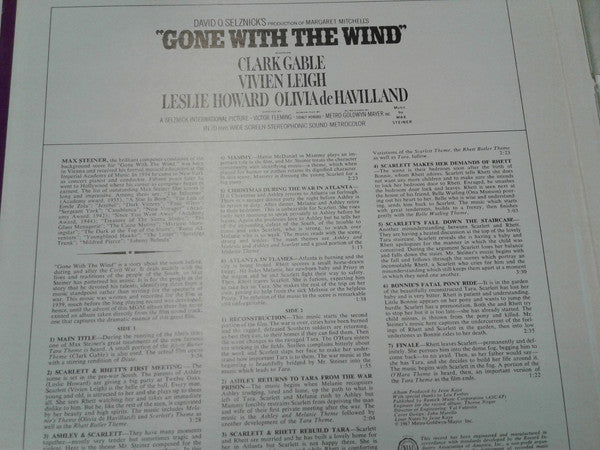 Max Steiner : Gone With The Wind (Original Soundtrack Album) (LP, Album, Ltd, RE, Gat)