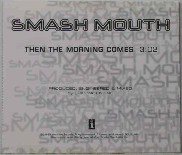 Smash Mouth : Then The Morning Comes (CD, Single, Promo)