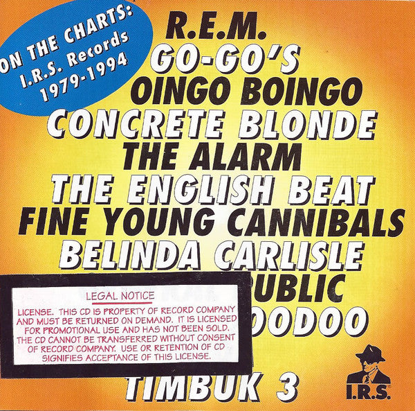 Various : On The Charts: I.R.S. Records 1979-1994 (CD, Comp, Promo)