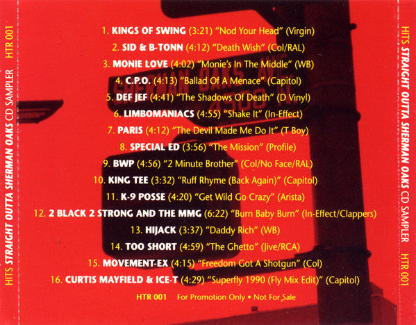 Various : HITS - Straight Outta Sherman Oaks (CD, Comp, Promo)