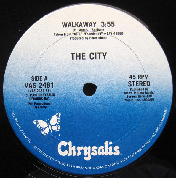 The City (2) : Walkaway (12", Single, Promo)