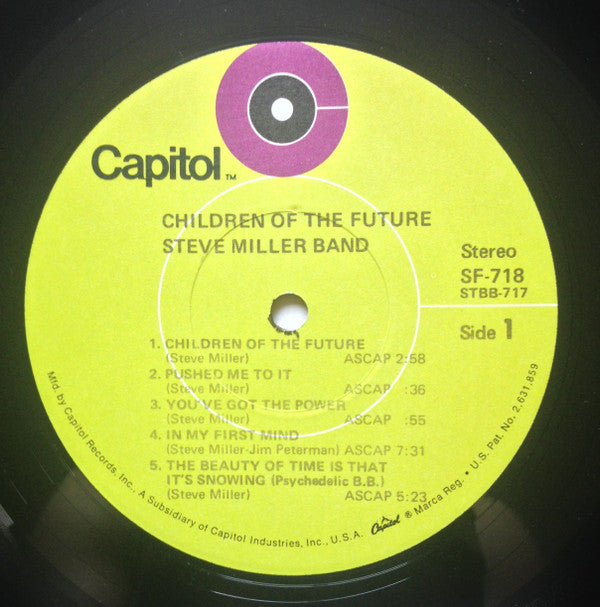 Steve Miller Band : Children Of The Future (LP, Album, RE, Jac)