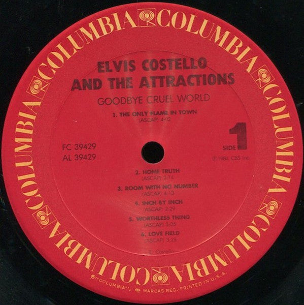 Elvis Costello And The Attractions* : Goodbye Cruel World (LP, Album, Pit)
