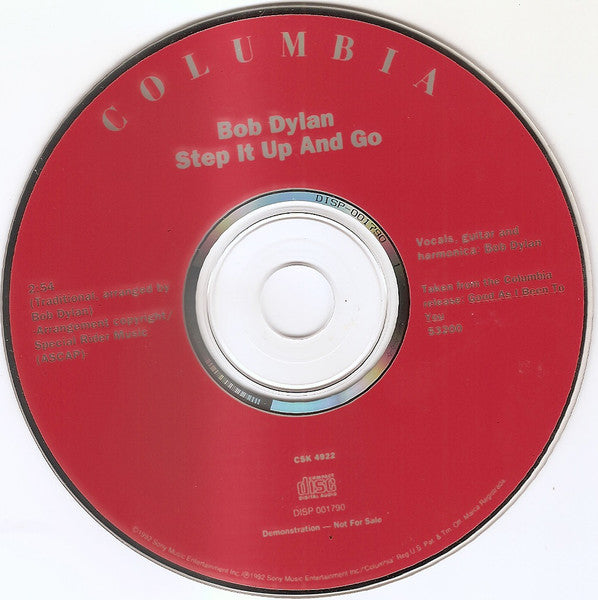 Bob Dylan : Step It Up And Go (CD, Single, Promo)