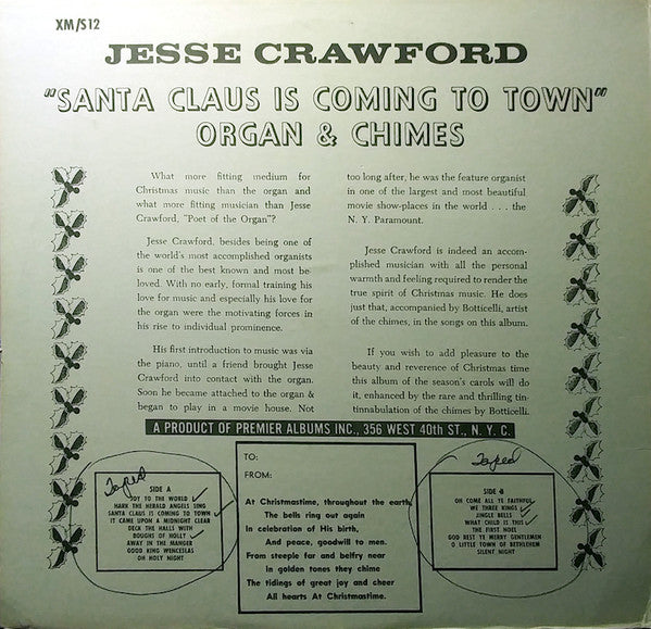 Jesse Crawford : Family Favorites For Christmas (LP, Album)