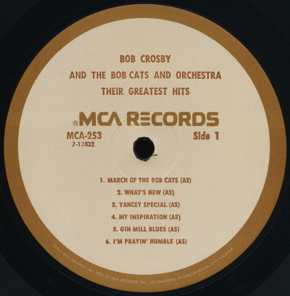 Bob Crosby And His Orchestra Featuring The Bobcats* : Their Greatest Hits (LP, Comp, RE)