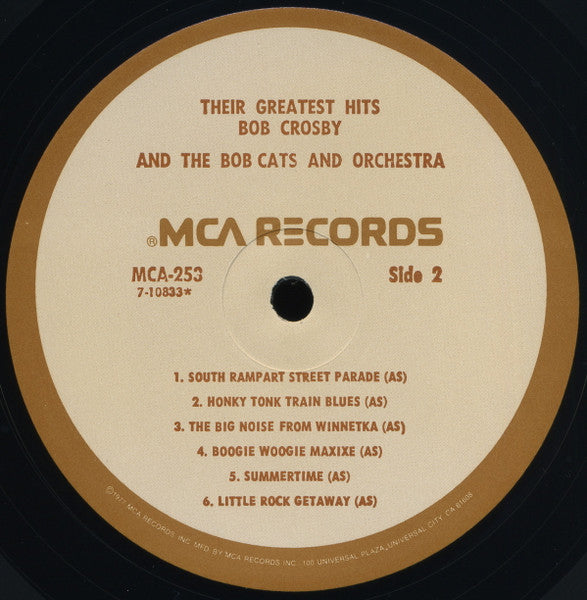 Bob Crosby And His Orchestra Featuring The Bobcats* : Their Greatest Hits (LP, Comp, RE)