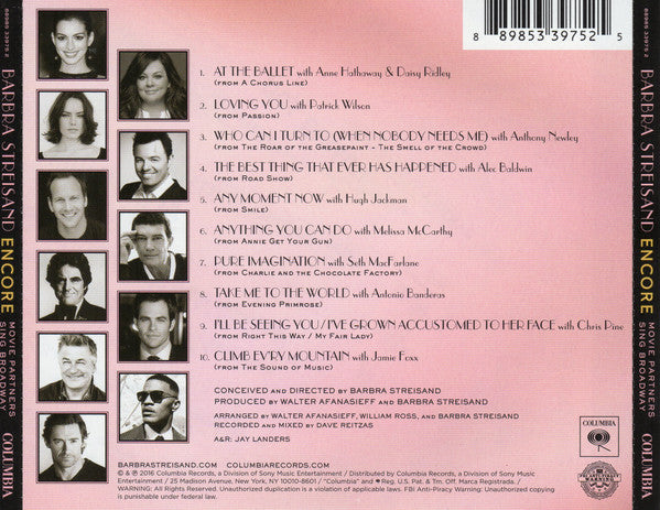 Barbra Streisand : Encore (Movie Partners Sing Broadway) (CD, Album)