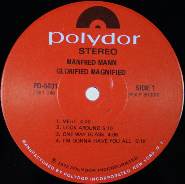 Manfred Mann's Earth Band : Glorified Magnified (LP, Album, Scr)