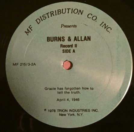 George Burns & Gracie Allen : Greatest Original Radio Broadcasts (3xLP, Album, Mono + Box)
