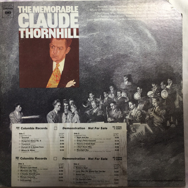 Claude Thornhill : The Memorable Claude Thornhill (2xLP, Album, Comp, Promo)