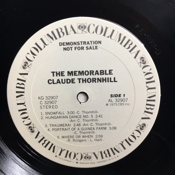 Claude Thornhill : The Memorable Claude Thornhill (2xLP, Album, Comp, Promo)