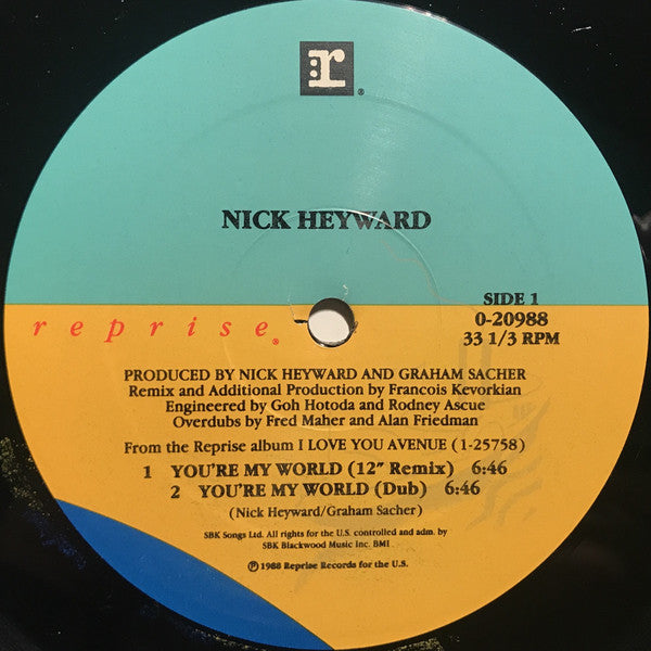 Nick Heyward : You're My World (12", Maxi)