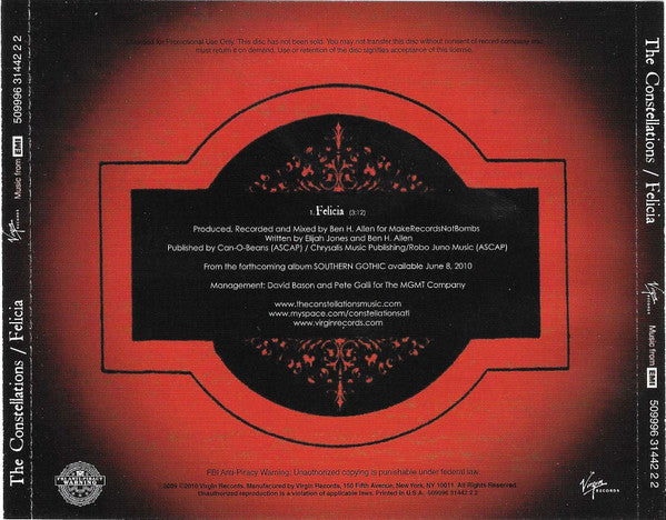 The Constellations (2) : Felicia (CD, Single, Promo)