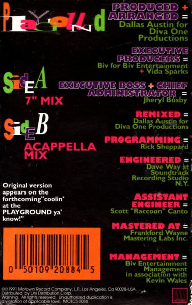 Another Bad Creation : Playground (Cass, Single)
