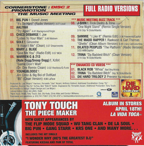 Tony Touch, Various : Cornerstone Mixtape - Vol. 15 - Mar. 00 - Tony Touch - Locura De Marzo (March Madness) (CD, Mixed, Mixtape, Promo + CD, Comp, Enh, Promo)