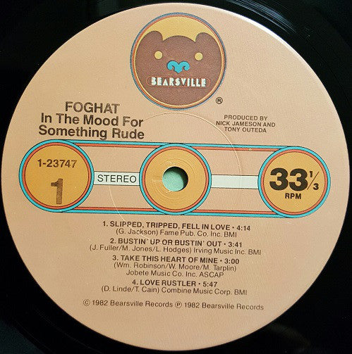 Foghat : In The Mood For Something Rude (LP, Album, Jac)