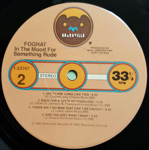 Foghat : In The Mood For Something Rude (LP, Album, Jac)