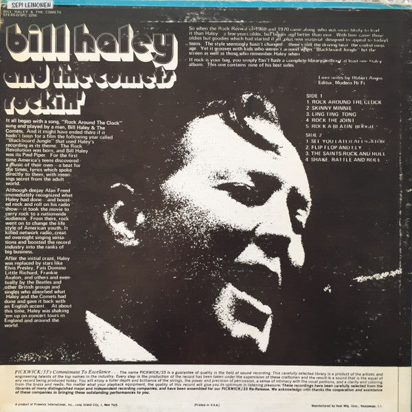 Bill Haley And His Comets : Rockin' (LP, Comp, Bla)