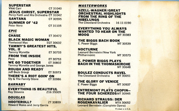 Janis Joplin : Joplin In Concert (Cass, Album)