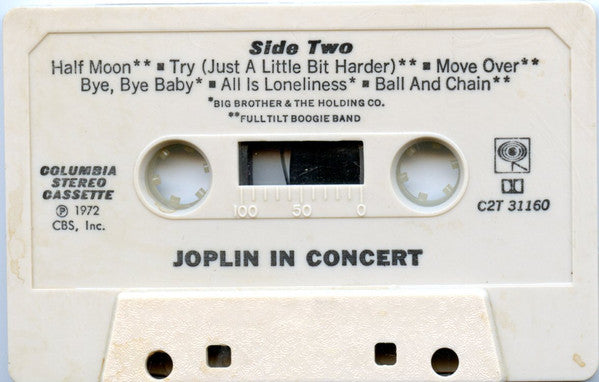 Janis Joplin : Joplin In Concert (Cass, Album)