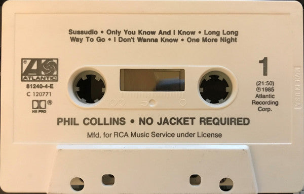 Phil Collins : No Jacket Required (Cass, Album, Club, Dol)