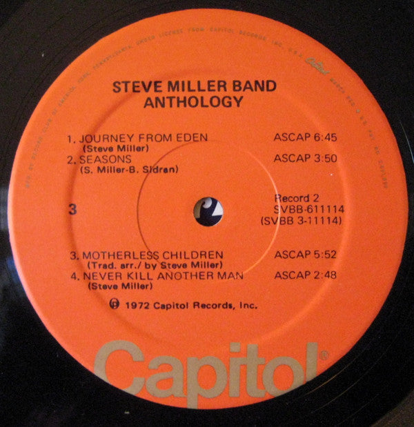 Steve Miller Band : Anthology (2xLP, Comp, Club, Rec)