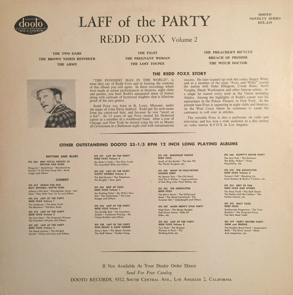Redd Foxx : Laff Of The Party - Volume 2 (LP, Album, Mono)
