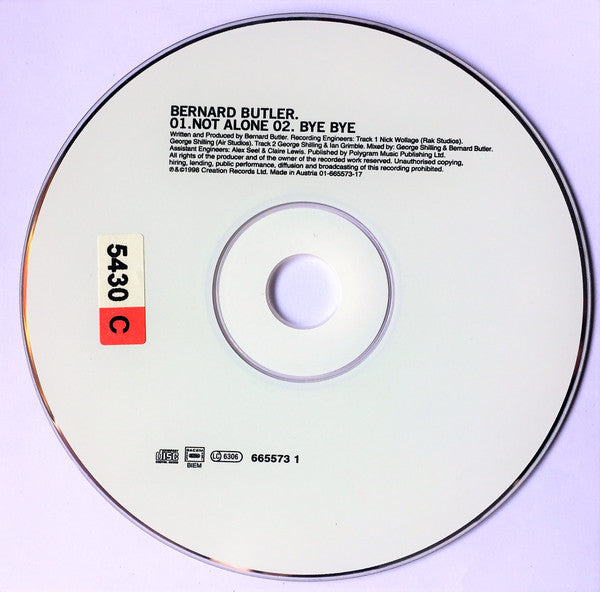 Bernard Butler : Not Alone (CD, Maxi)
