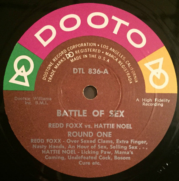 Redd Foxx, Hattie Noel : The Battle Of Sex: Redd Foxx Vs. Hattie Noel (LP, Album, Mono)