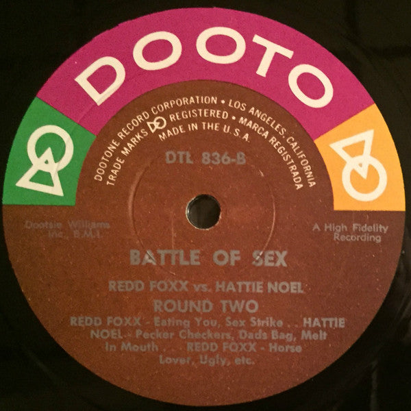 Redd Foxx, Hattie Noel : The Battle Of Sex: Redd Foxx Vs. Hattie Noel (LP, Album, Mono)
