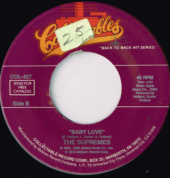 The Supremes : Where Did Our Love Go / Baby Love (7")