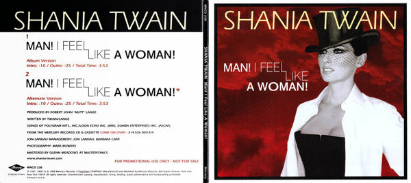 Shania Twain : Man! I Feel Like A Woman! (CD, Single, Promo)