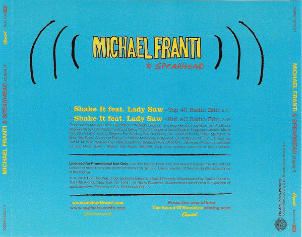 Michael Franti & Spearhead* : Shake It (CD, Single, Promo)
