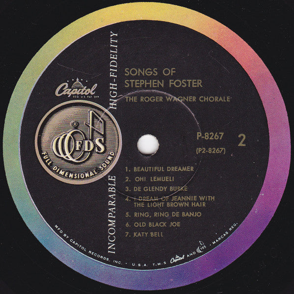 The Roger Wagner Chorale : Songs Of Stephen Foster (LP, Album, Mono)