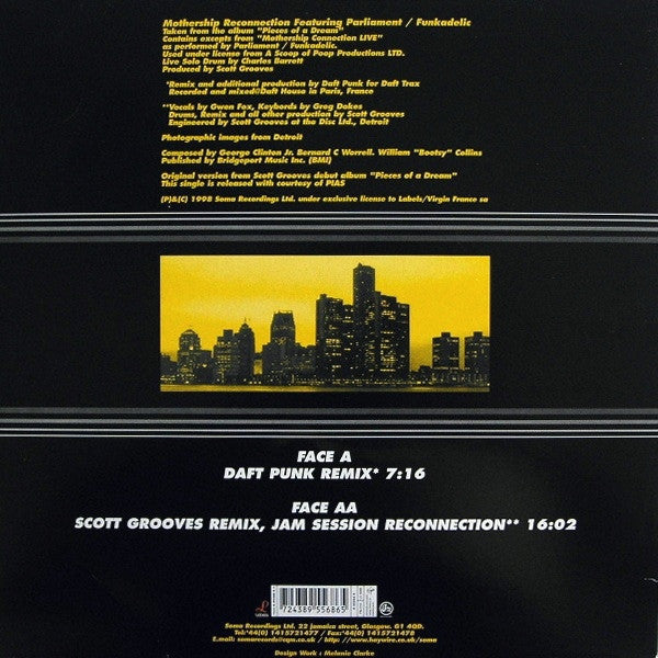 Scott Grooves Featuring Parliament / Funkadelic : Mothership Reconnection (Daft Punk Remix / Scott Grooves Remix, Jam Session Reconnection) (12")