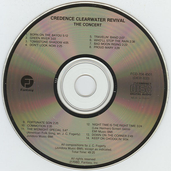 Creedence Clearwater Revival : The Concert (CD, Album, RE)