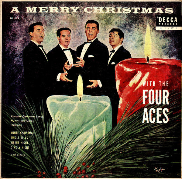 The Four Aces Featuring Al Alberts : A Merry Christmas With The Four Aces (LP, Album, Mono, Ric)
