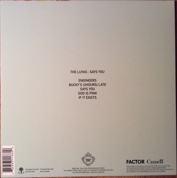 The Luyas : Says You (12", EP, Ltd, M/Print, Whi)