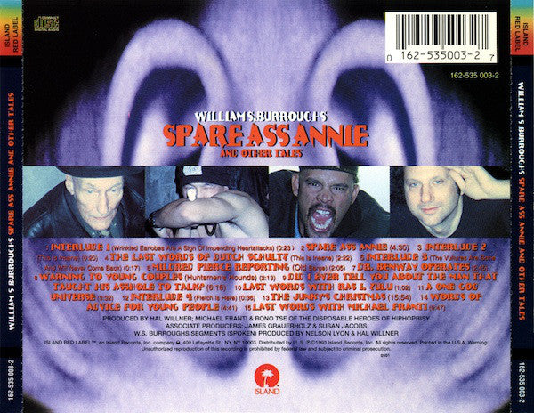 William S. Burroughs : Spare Ass Annie And Other Tales (CD, Album)