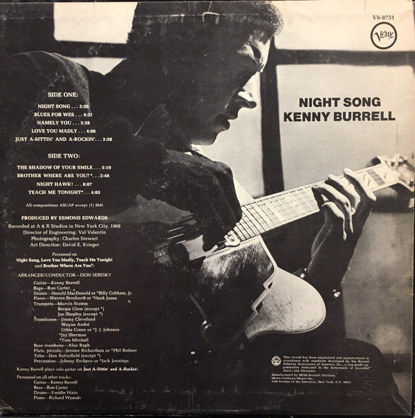 Kenny Burrell : Night Song (LP, Album, Wad)
