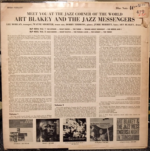 Art Blakey & The Jazz Messengers : Meet You At The Jazz Corner Of The World (Volume 2) (LP, Album, Mono, RP)