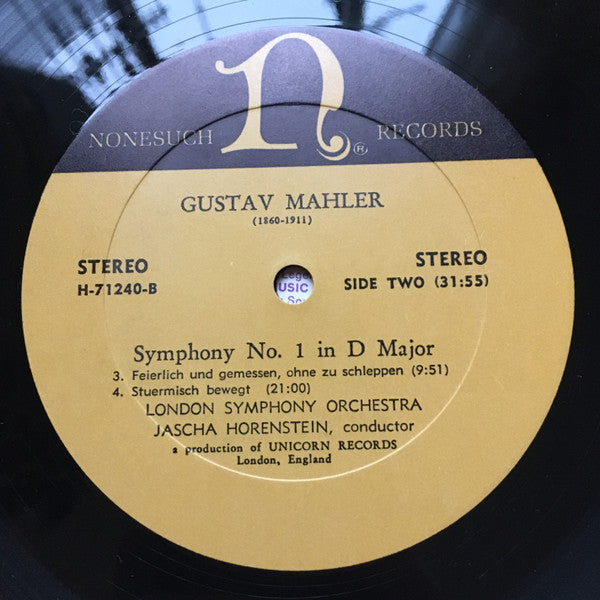 Gustav Mahler - London Symphony Orchestra, Jascha Horenstein : Symphony No. 1 In D Major (LP, Album)