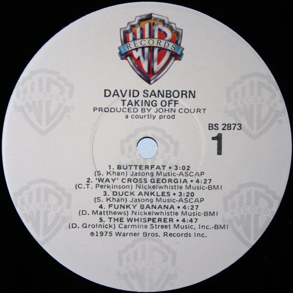 David Sanborn : Taking Off (LP, Album, RE, Jac)