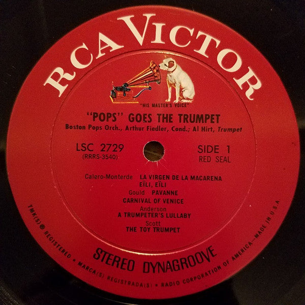 Al Hirt / Boston Pops Orchestra / Arthur Fiedler : "Pops" Goes The Trumpet (Holiday For Brass) (LP, Album, RP, Ind)