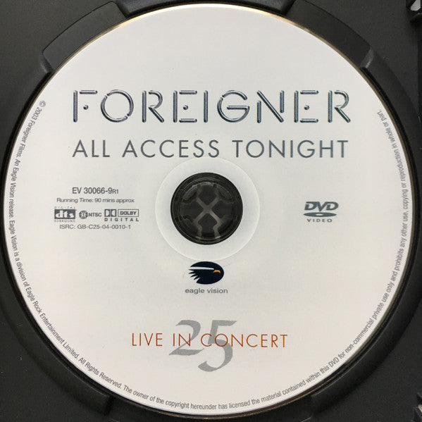 Foreigner : All Access Tonight, Live In Concert 25 (DVD, NTSC)